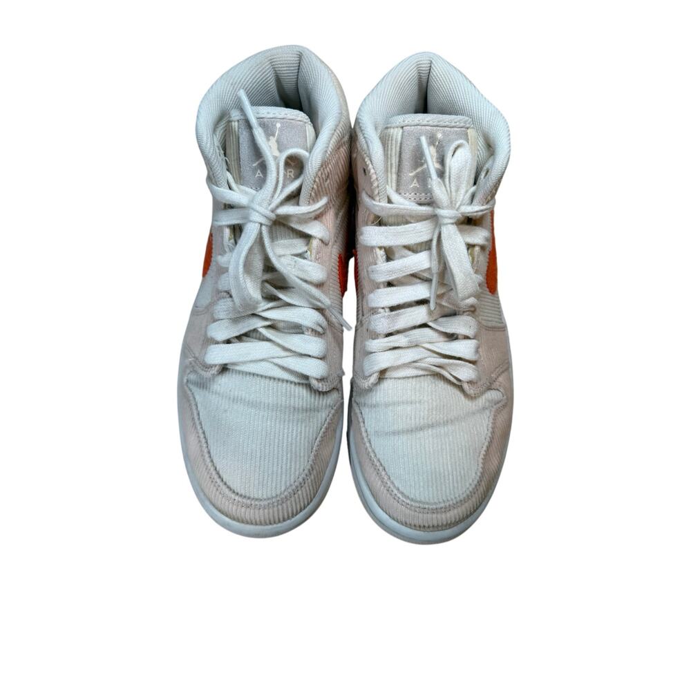 Nike Air Jordan 1 Mid SE Women's Corduroy Sail Orange Size 8